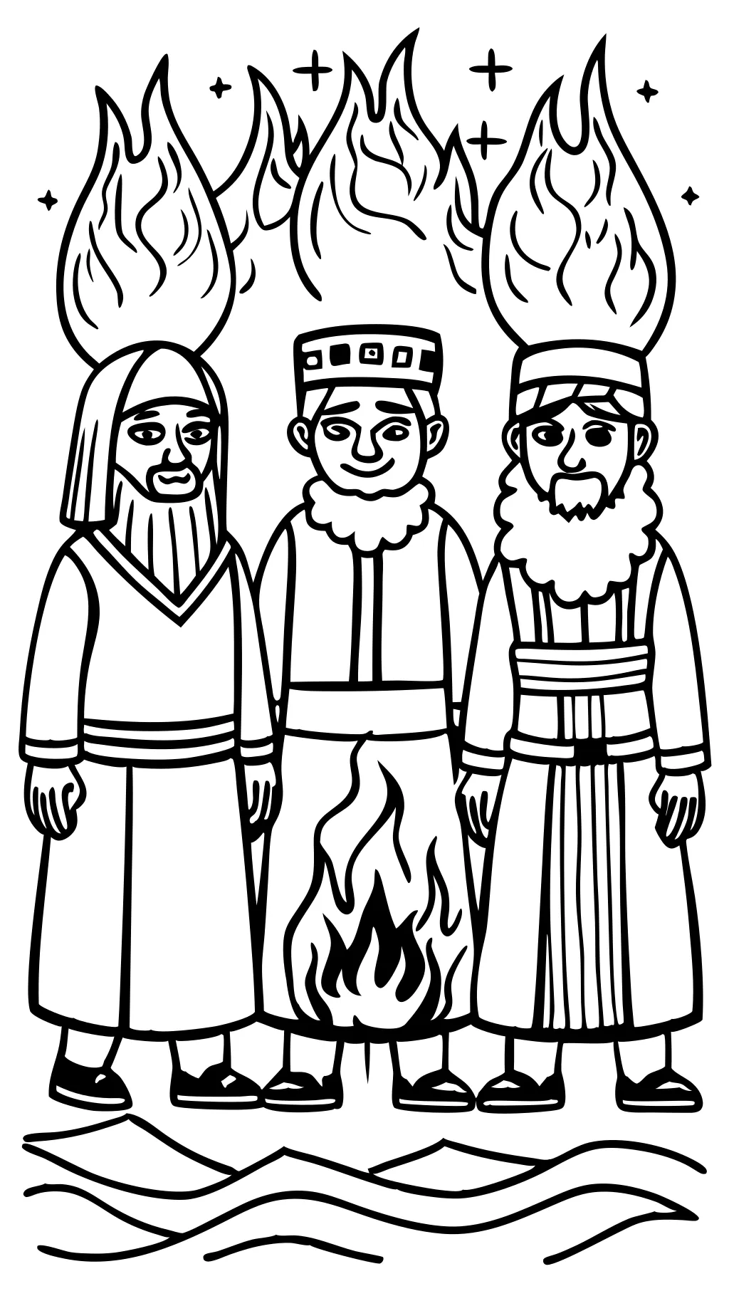 coloriage Meshach Shadrach et Abednego